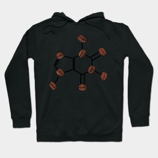 Caffeine Molecule with Coffee Beans Hoodie